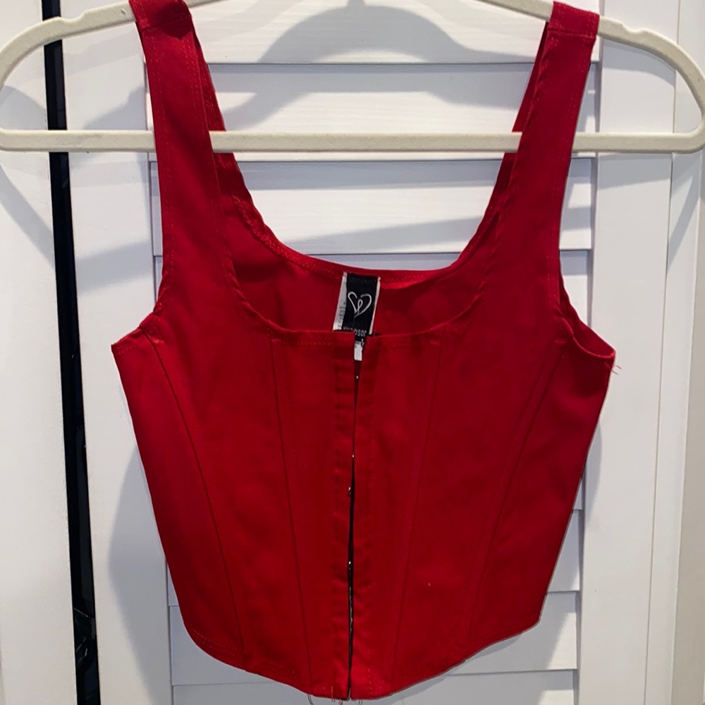 RED WINDSOR CORSET TOP